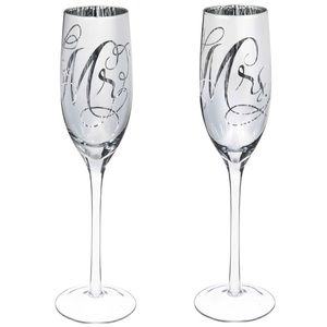 Cypress Home Wedding Day Décor Mr. and Mrs. Champagne Flutes - BRAND NEW!!!